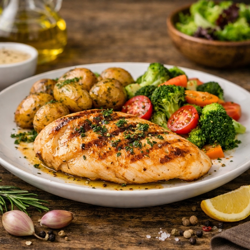 Pollo al horno con patatas